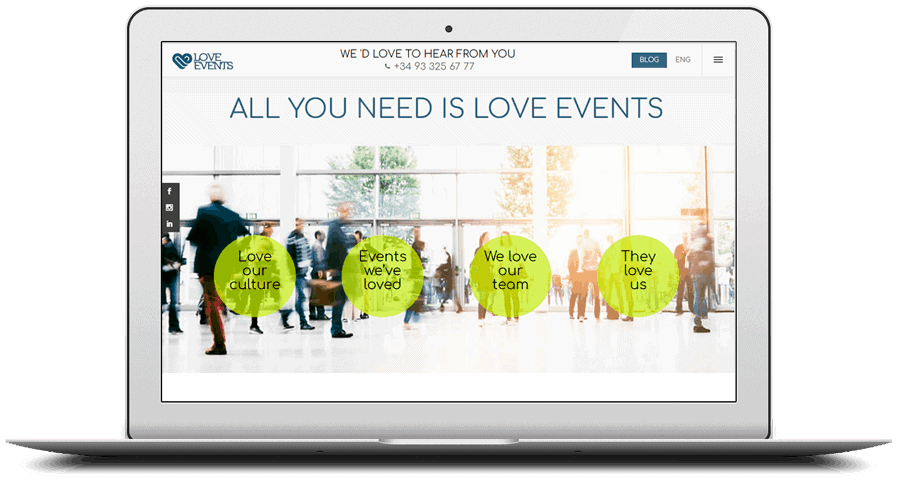 Diseño web Love Events